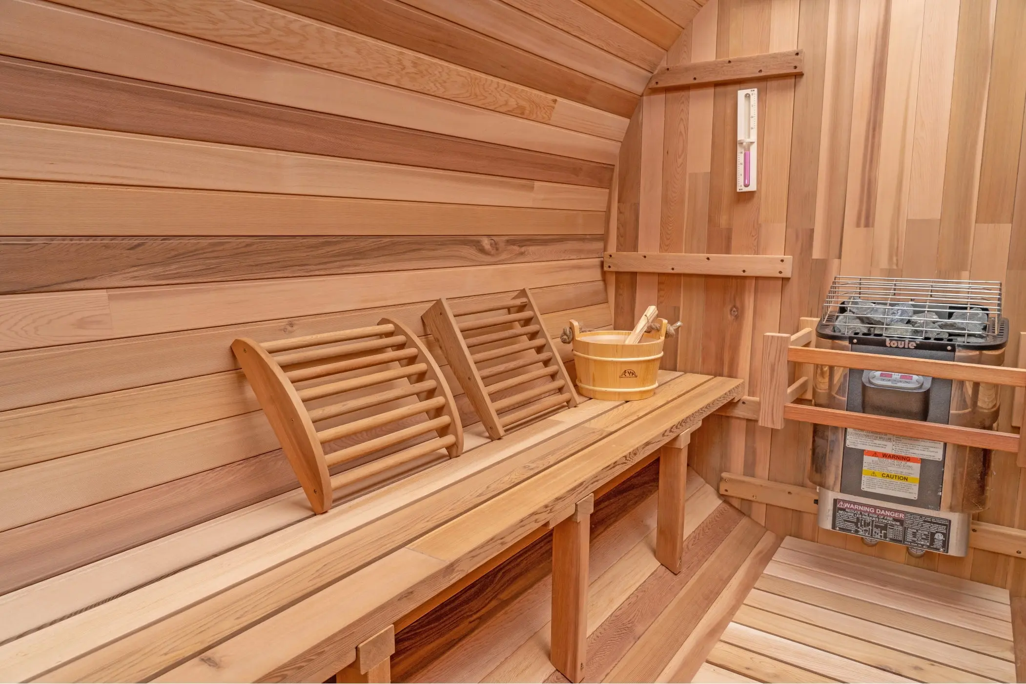 10 FT Red Cedar Barrel Sauna with Porch - 6-8 Person - Image 10