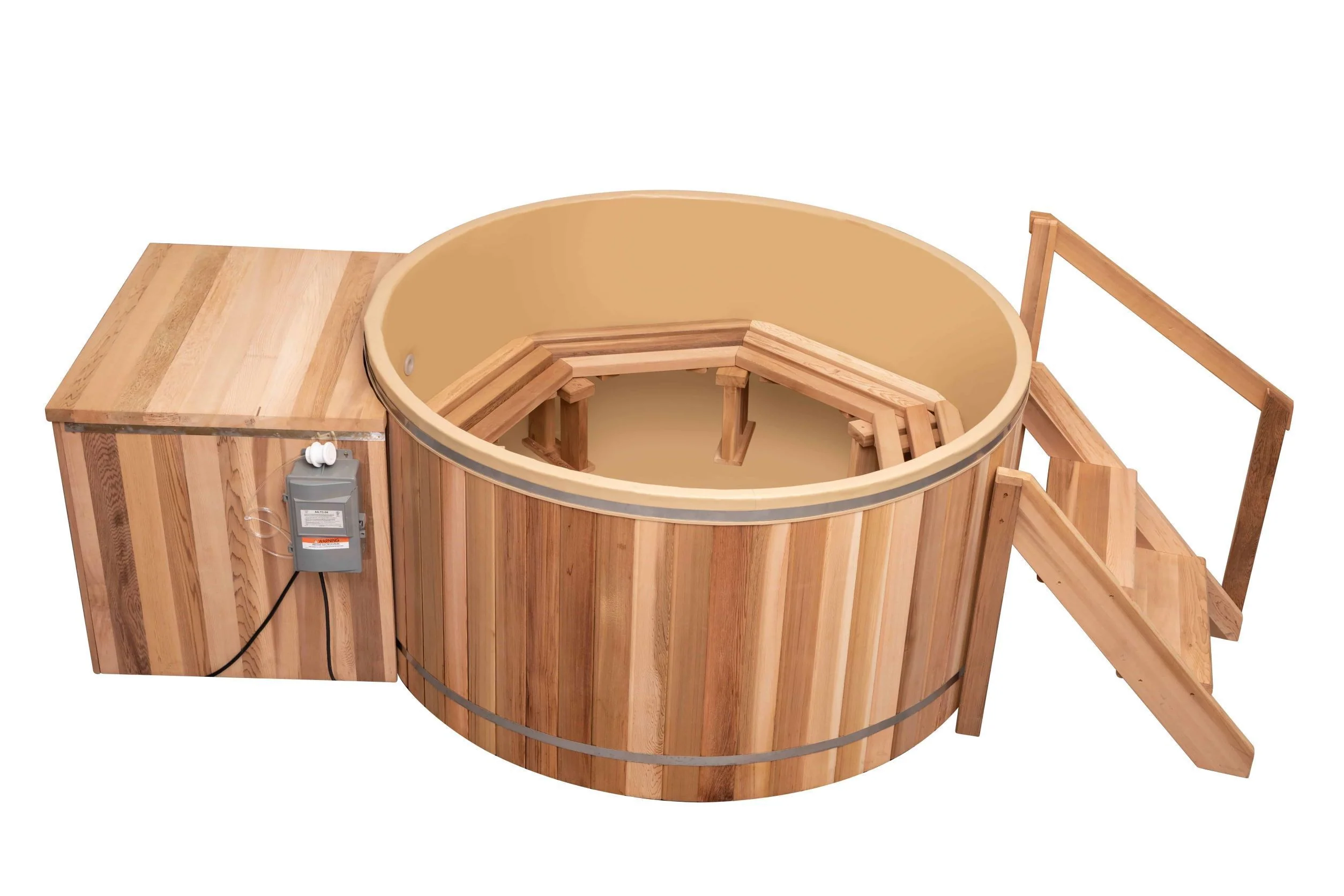Classic Cedar Hot Tub - Electric  Heater  5'W X 4'H (4 Person Deep) - Image 10