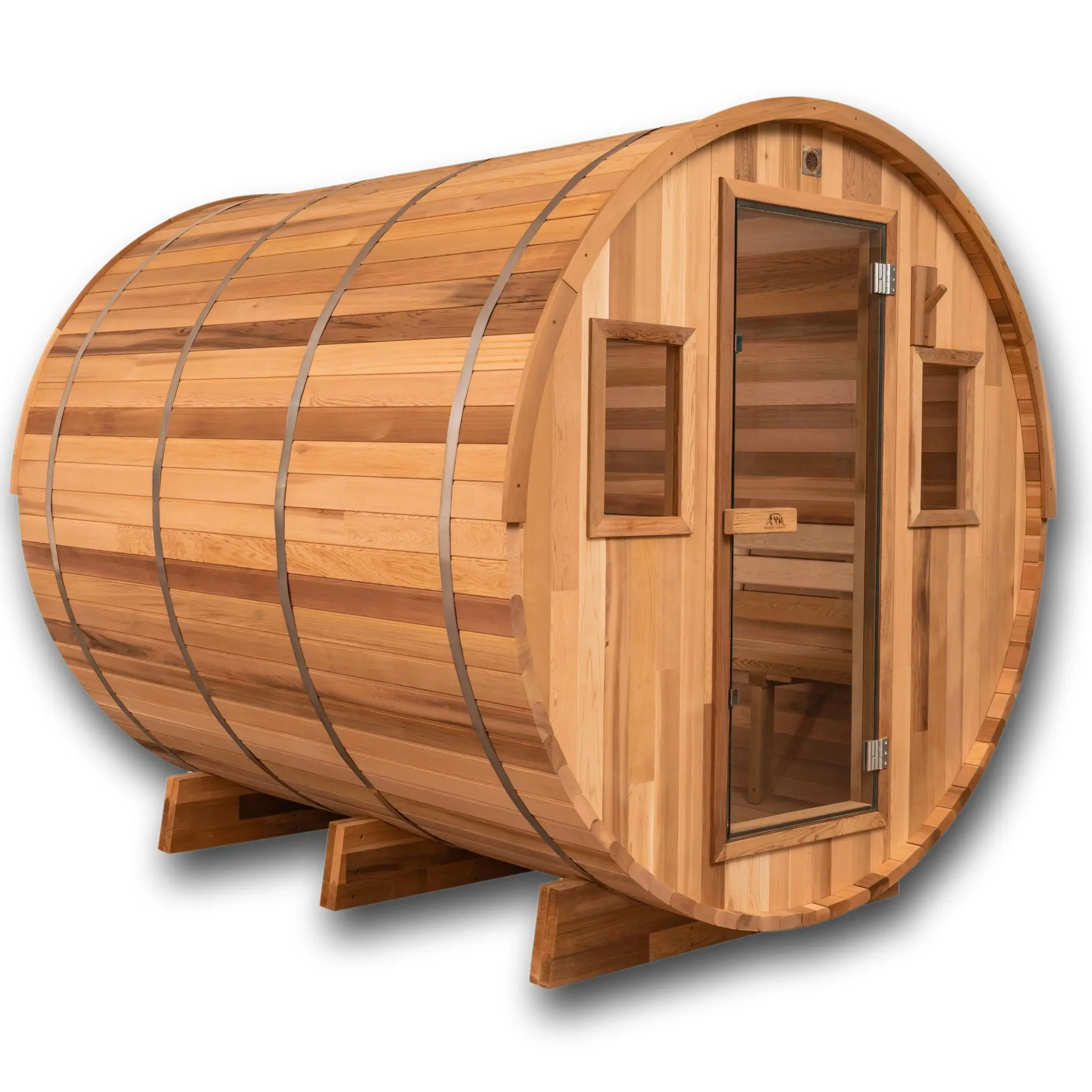 8 Ft Classic Cedar Scenic View Barrel Sauna - 6-8 Person - Image 13