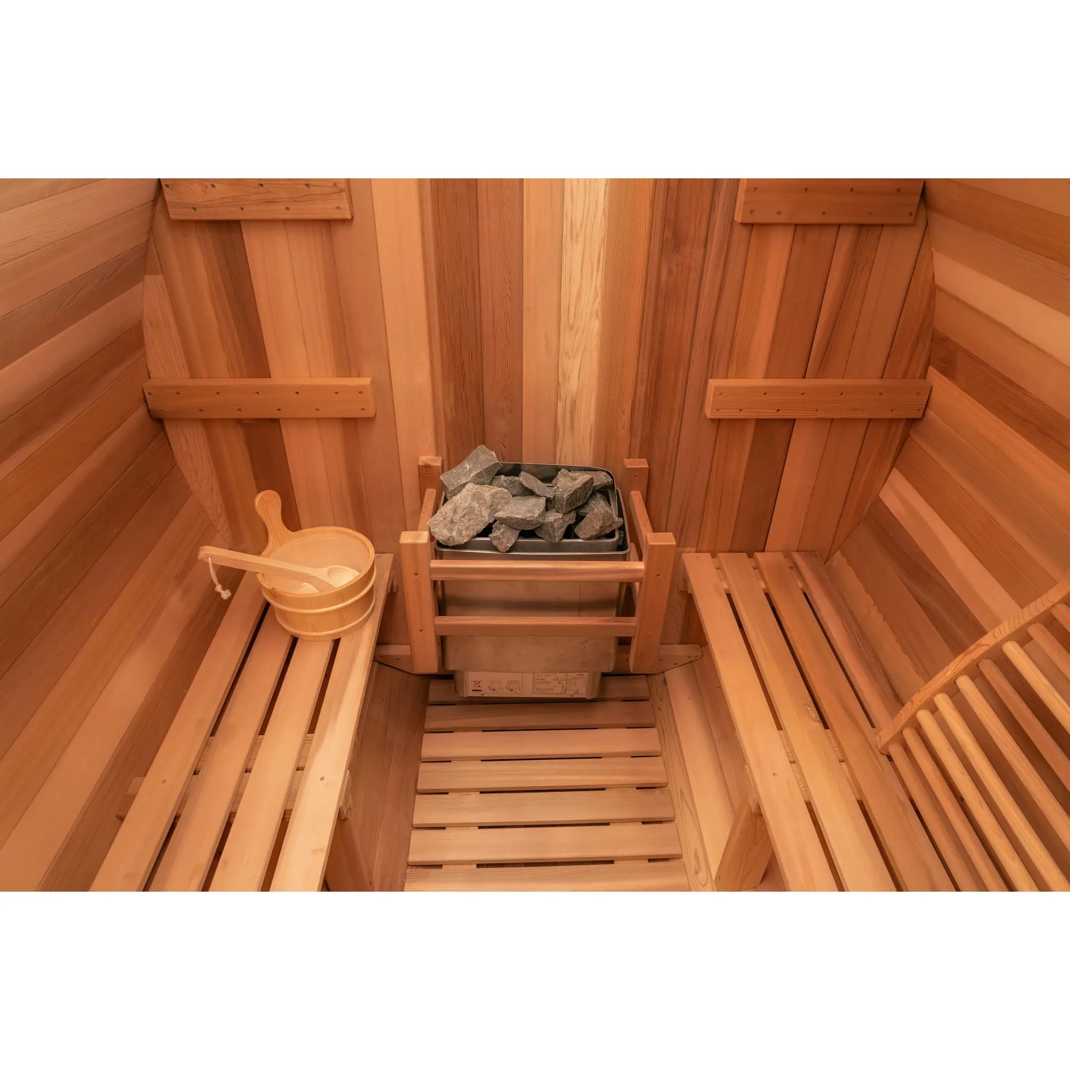 8 FT Classic Red Cedar Barrel Sauna - 6-8 Person - Image 12