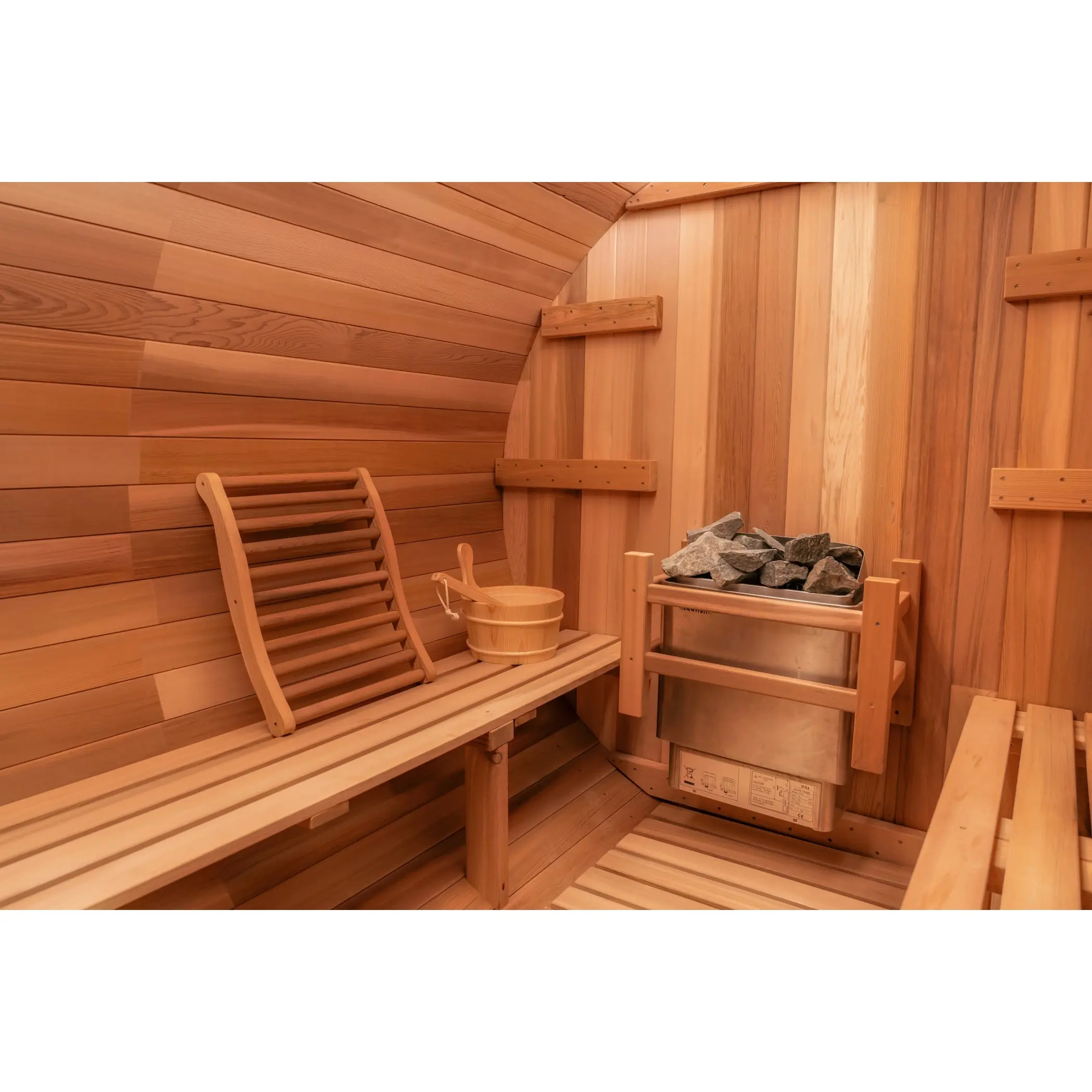 8 FT Classic Red Cedar Barrel Sauna - 6-8 Person - Image 13