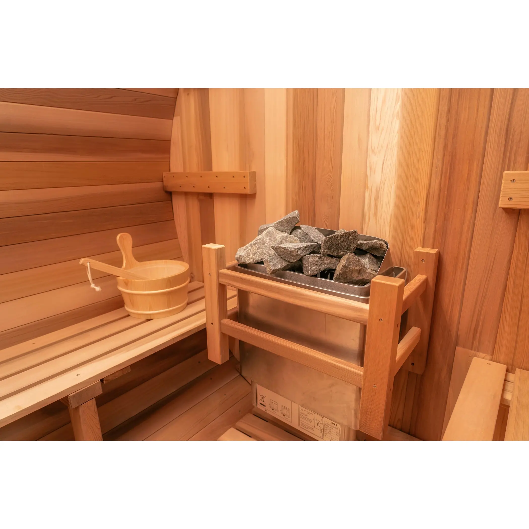 8 FT Classic Red Cedar Barrel Sauna - 6-8 Person - Image 14