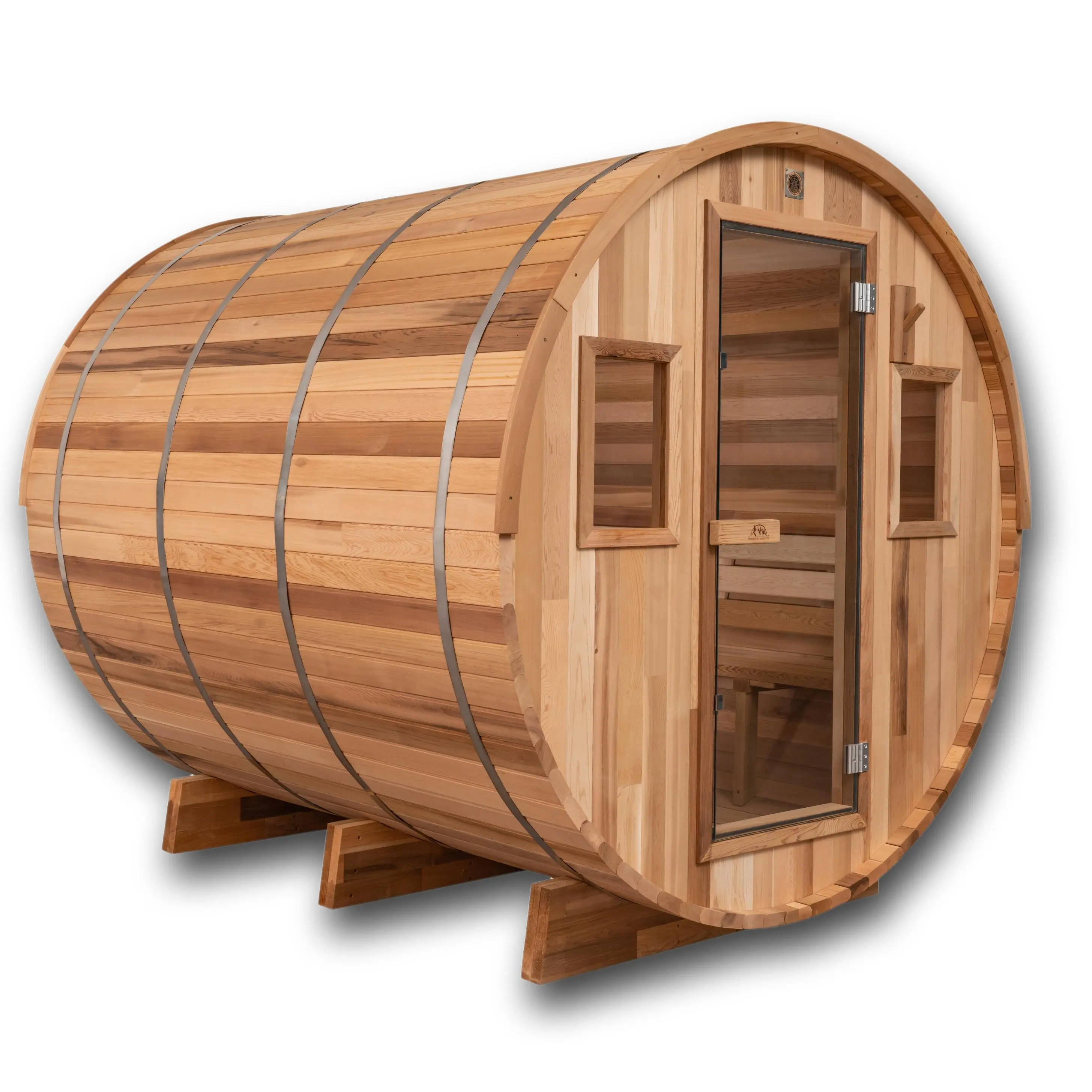 8 FT Classic Red Cedar Barrel Sauna - 6-8 Person - Image 17