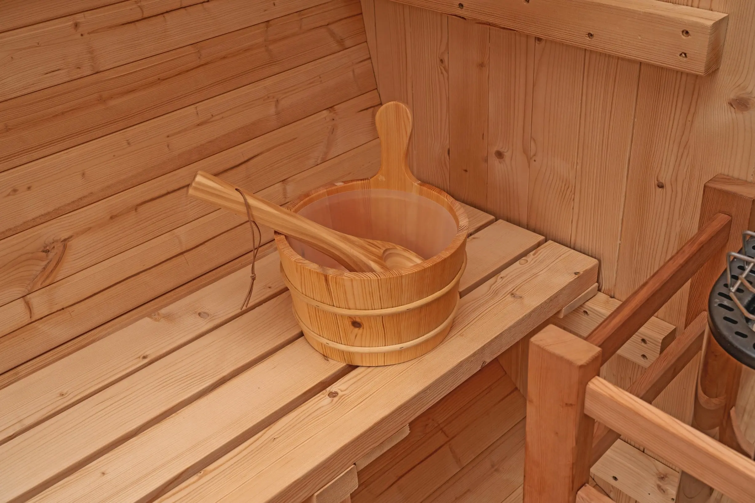 8 FT Classic Thermowood Barrel Sauna - 6-8 Person - Image 15