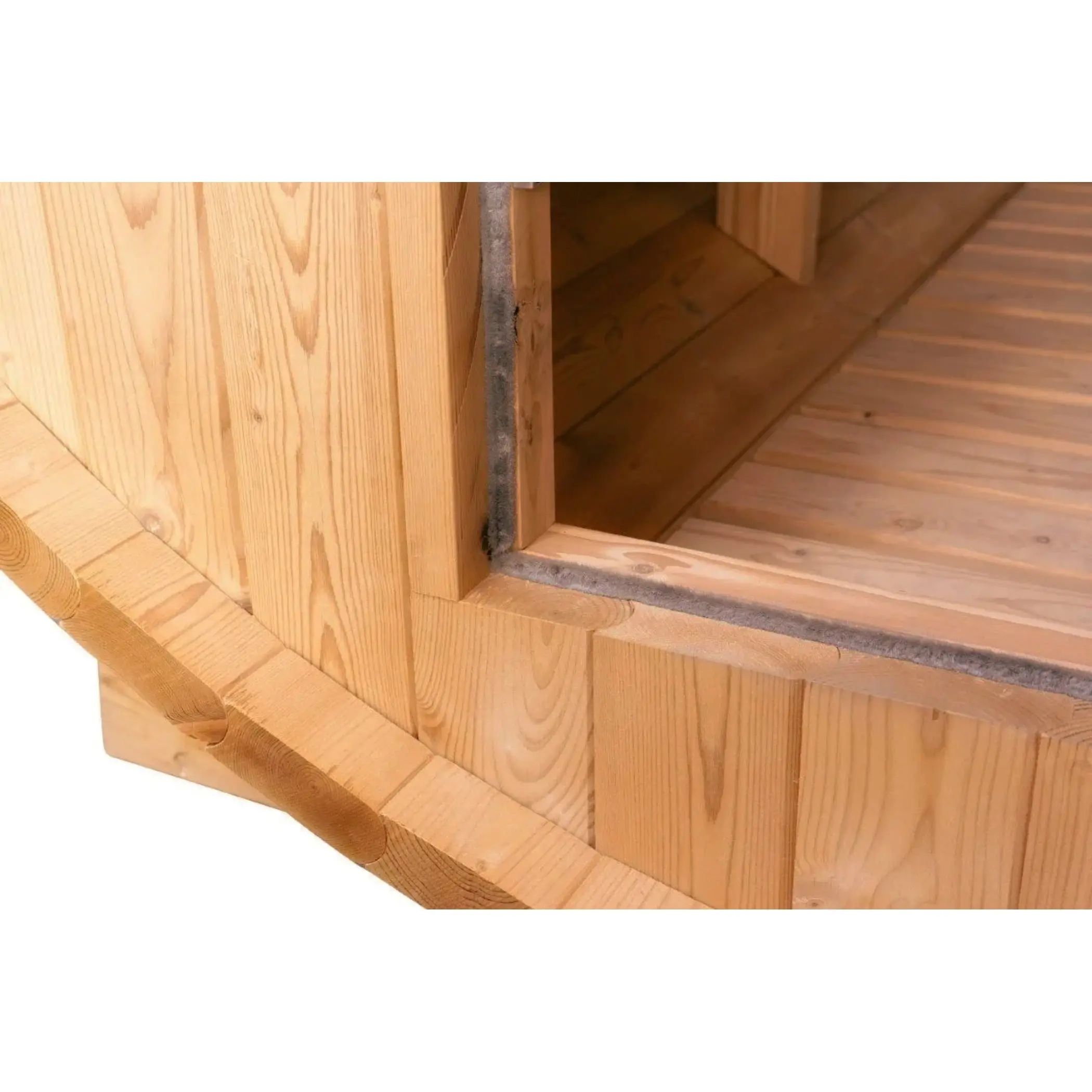 8 FT Classic Thermowood Barrel Sauna with Porch - 4-6 Person - Image 16