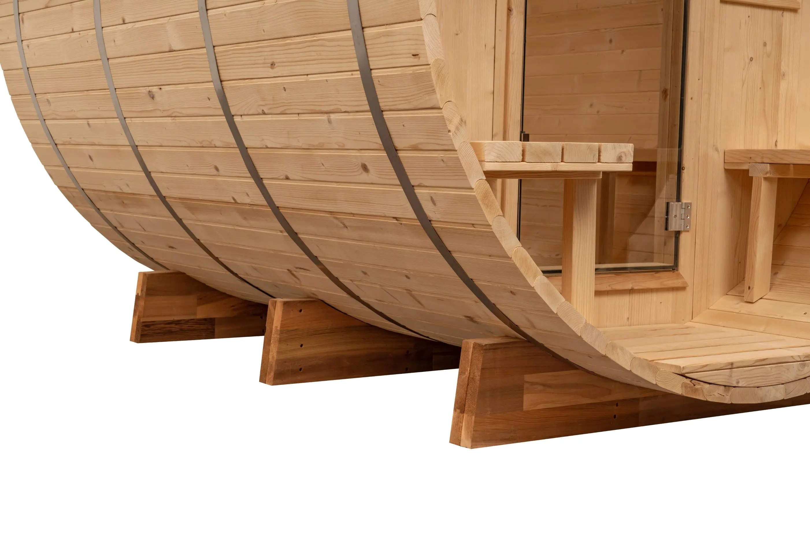 8 FT Classic Thermowood Barrel Sauna with Porch - 4-6 Person - Image 19