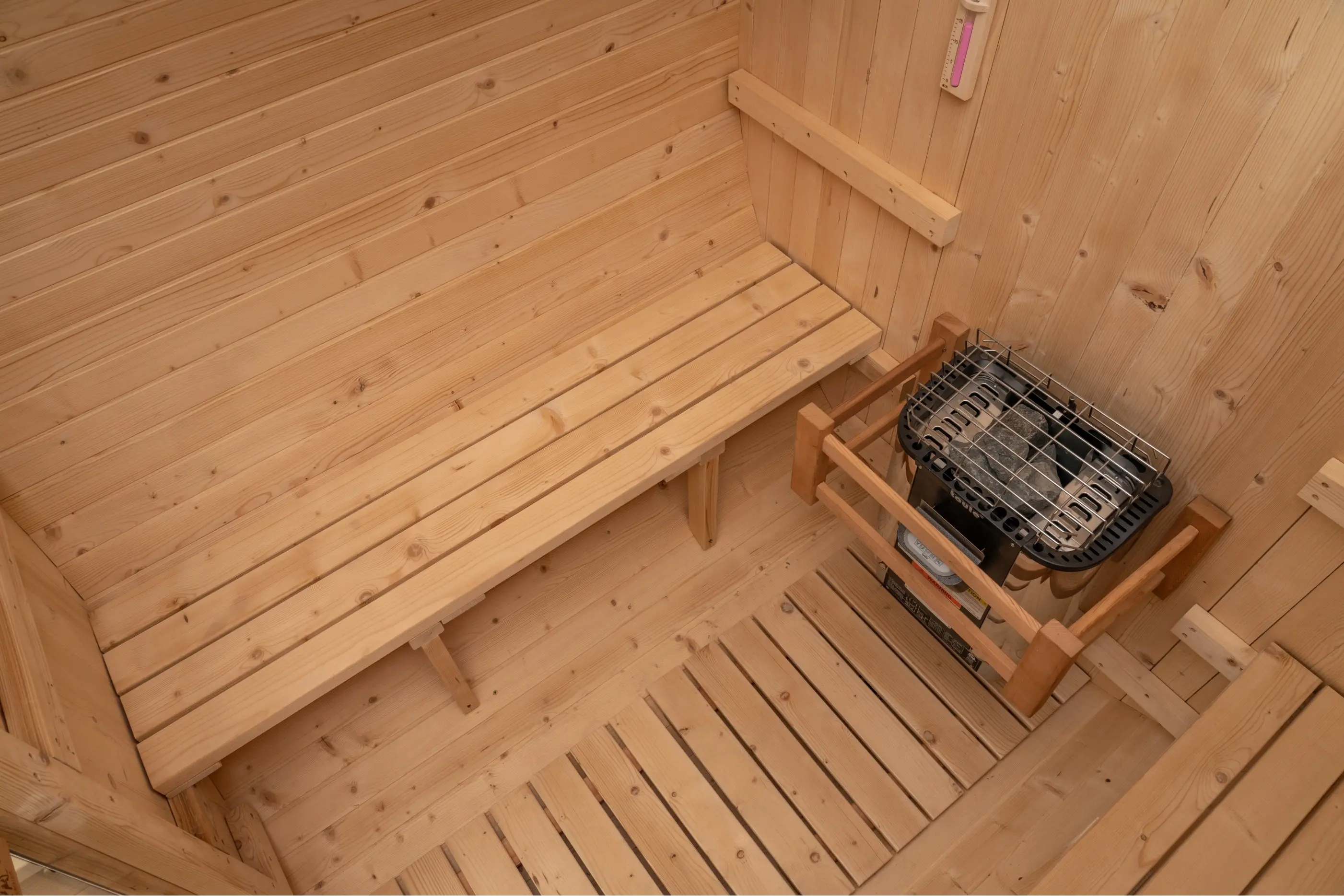 8 FT Classic Thermowood Barrel Sauna with Porch - 4-6 Person - Image 27