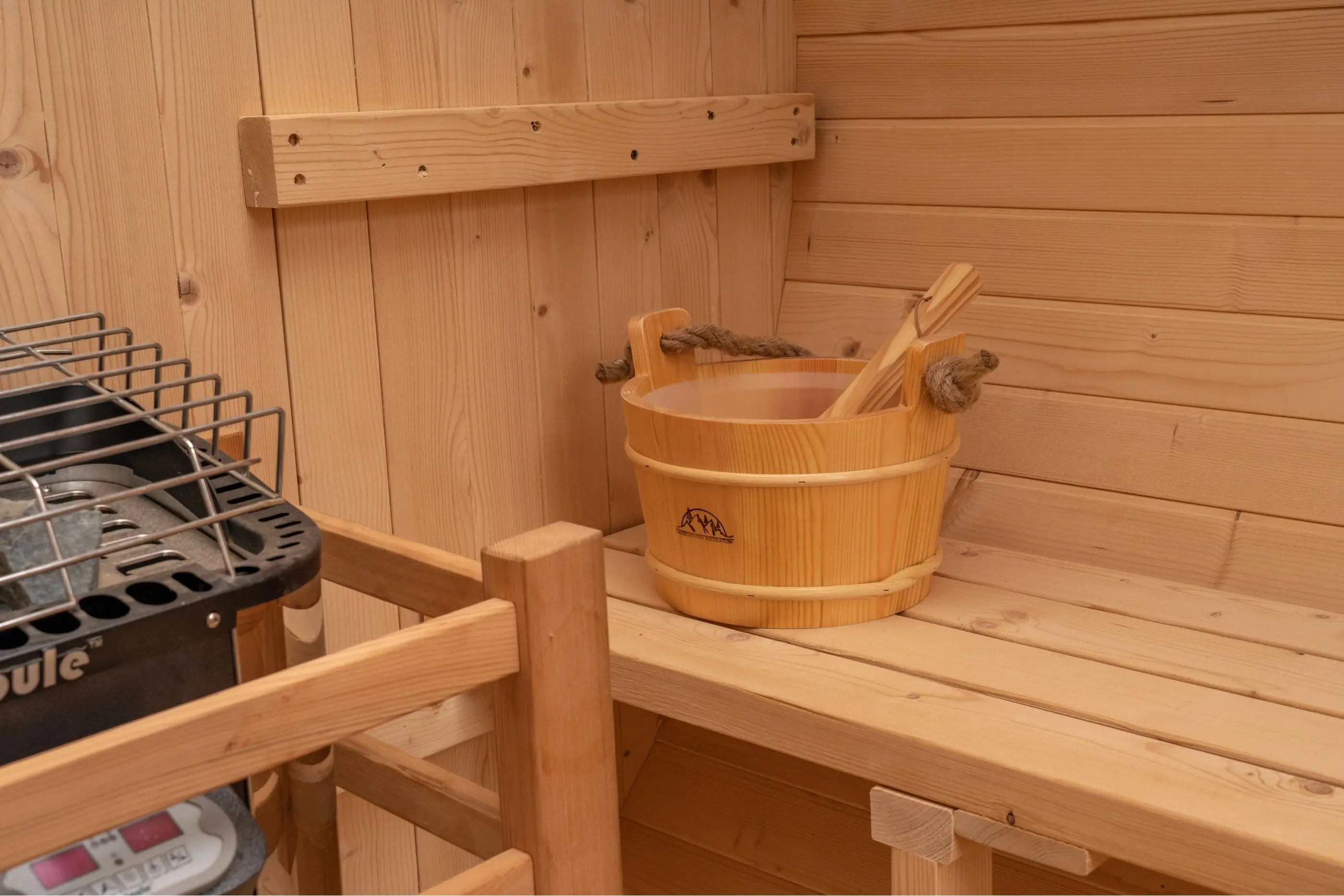 8 FT Classic Thermowood Barrel Sauna with Porch - 4-6 Person - Image 29