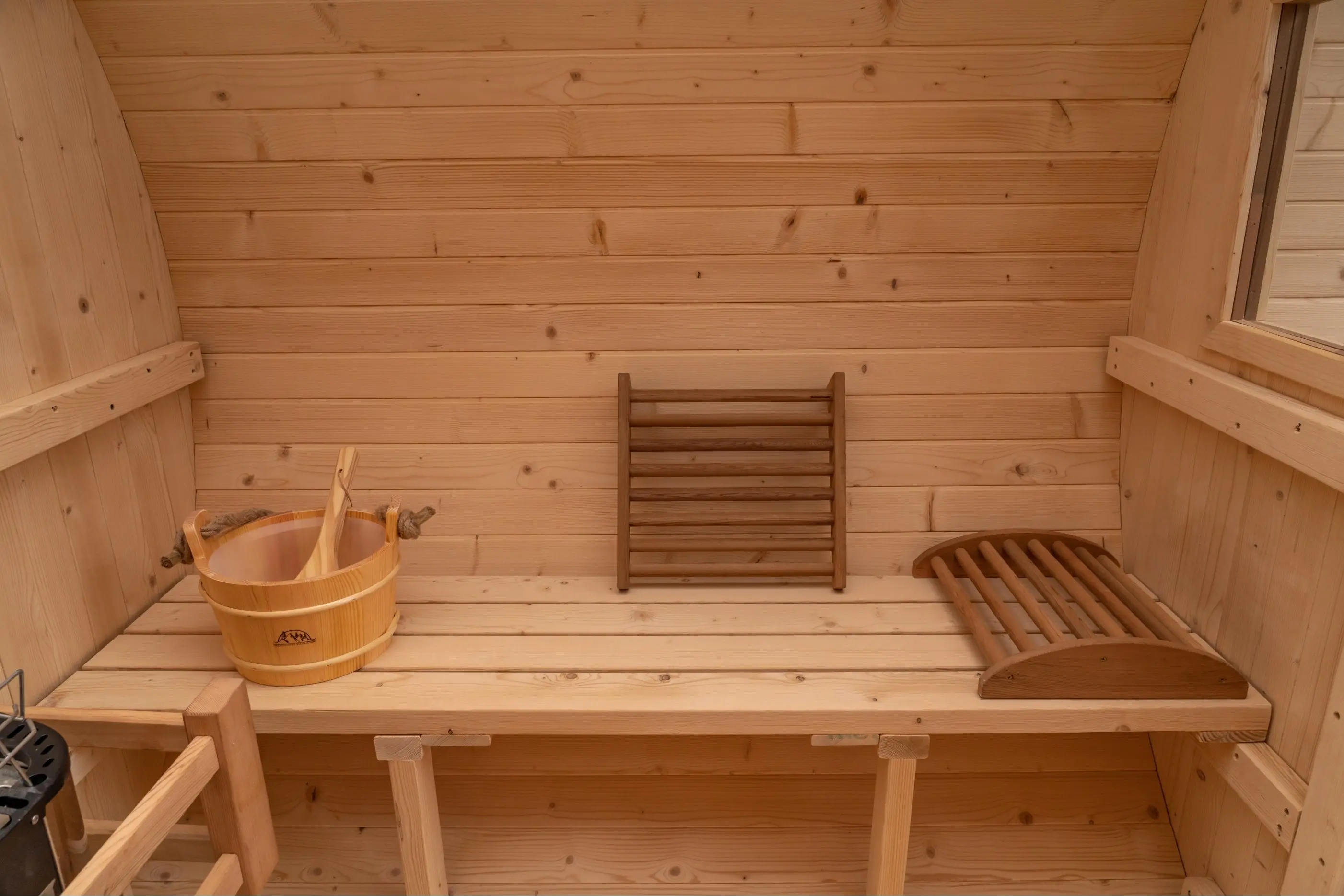 8 FT Classic Thermowood Barrel Sauna with Porch - 4-6 Person - Image 31