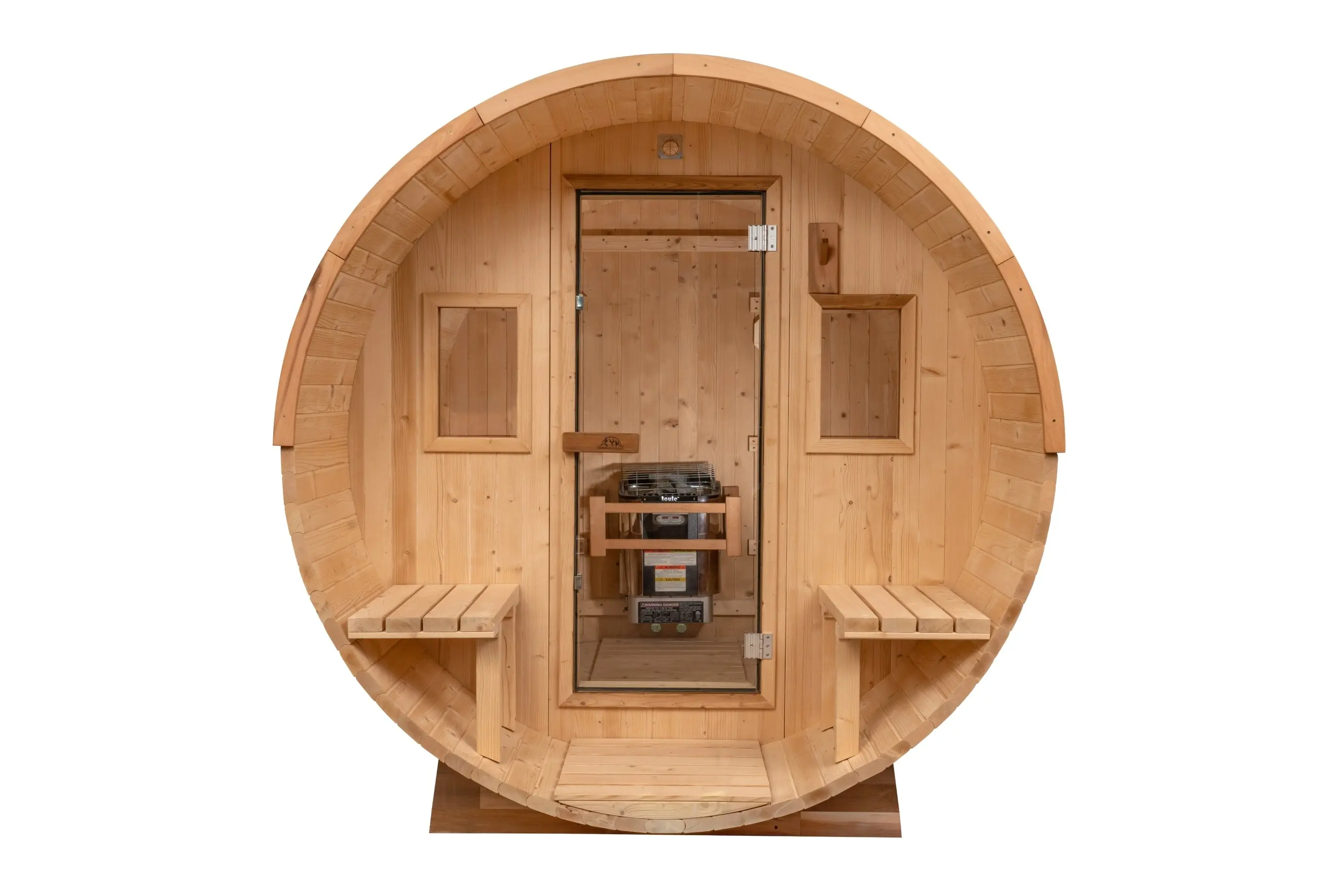 8 FT Classic Thermowood Barrel Sauna with Porch - 4-6 Person - Image 32