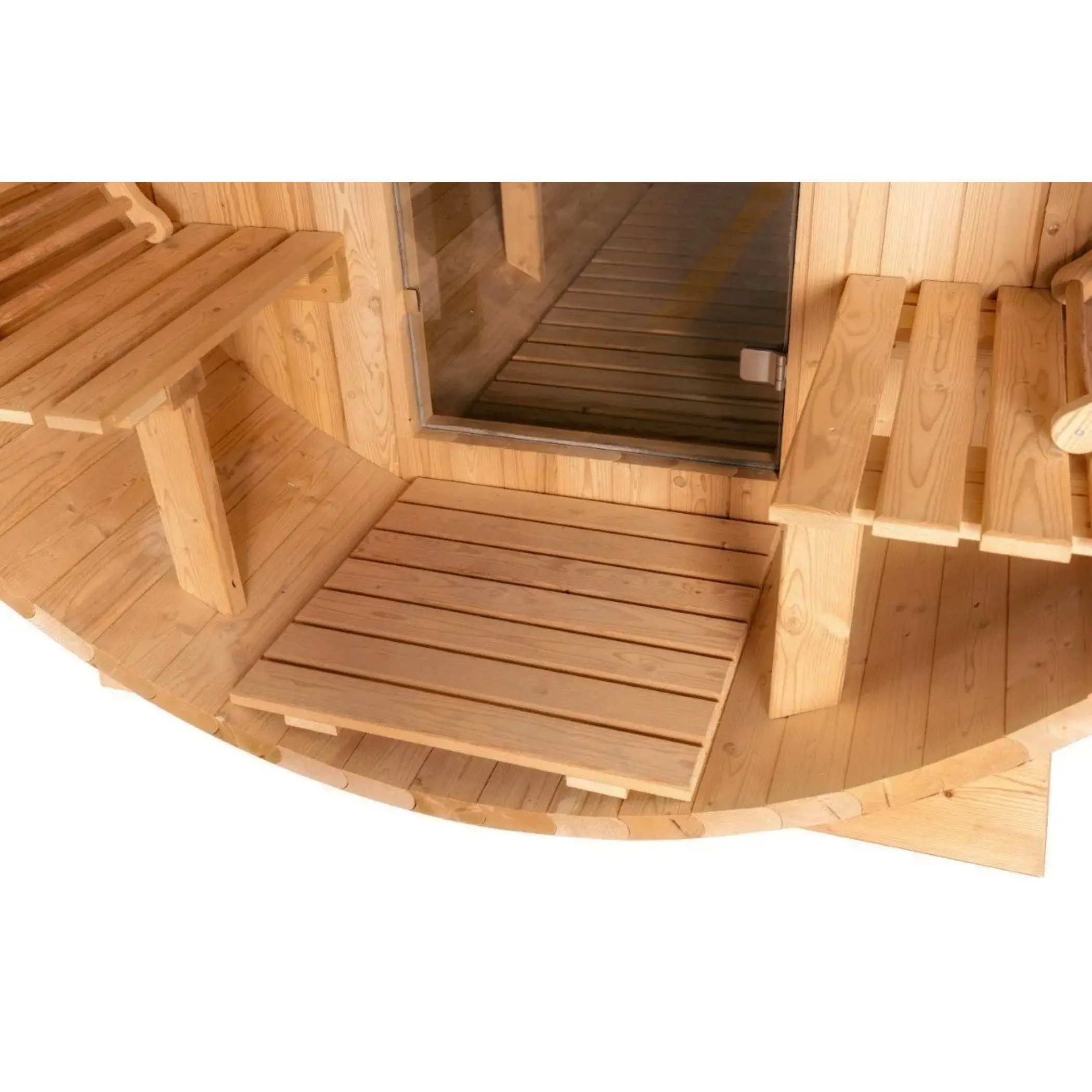 8 FT Classic Thermowood Barrel Sauna with Porch - 4-6 Person - Image 7