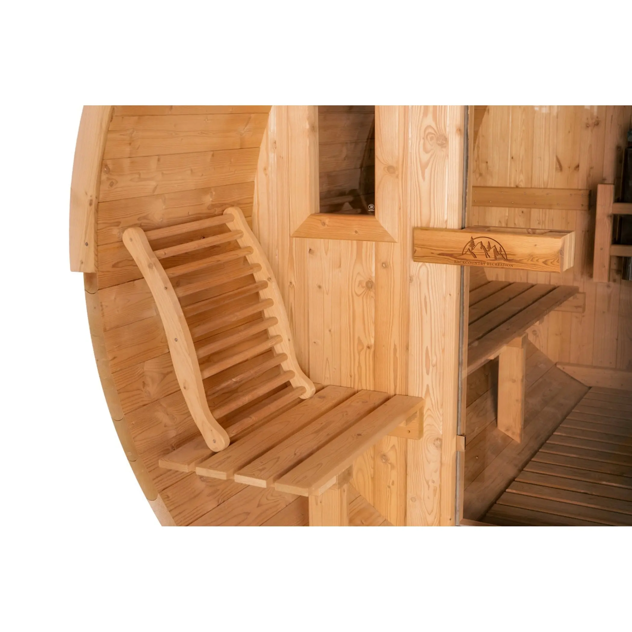 8 FT Classic Thermowood Barrel Sauna with Porch - 4-6 Person - Image 9