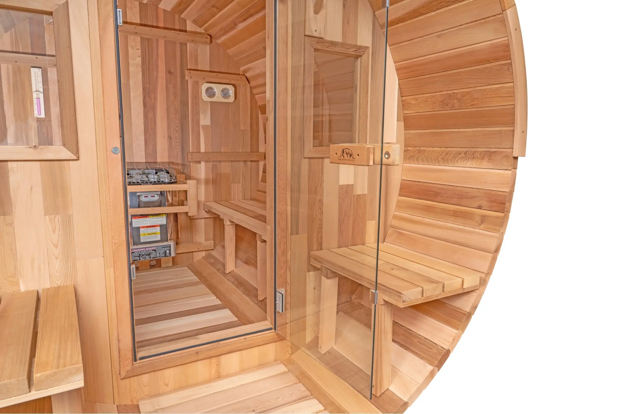 8 FT Classic Red Cedar Barrel Sauna with Porch - 4-6 Person - Image 18