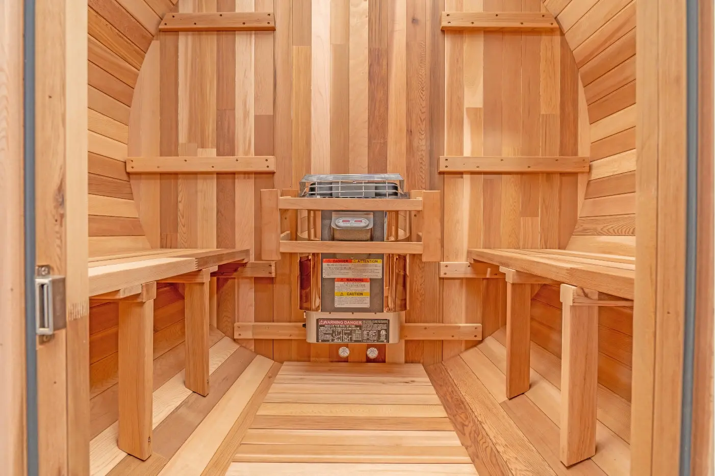 6 FT Classic Red Cedar Barrel Sauna - 4-6 Person - Image 3
