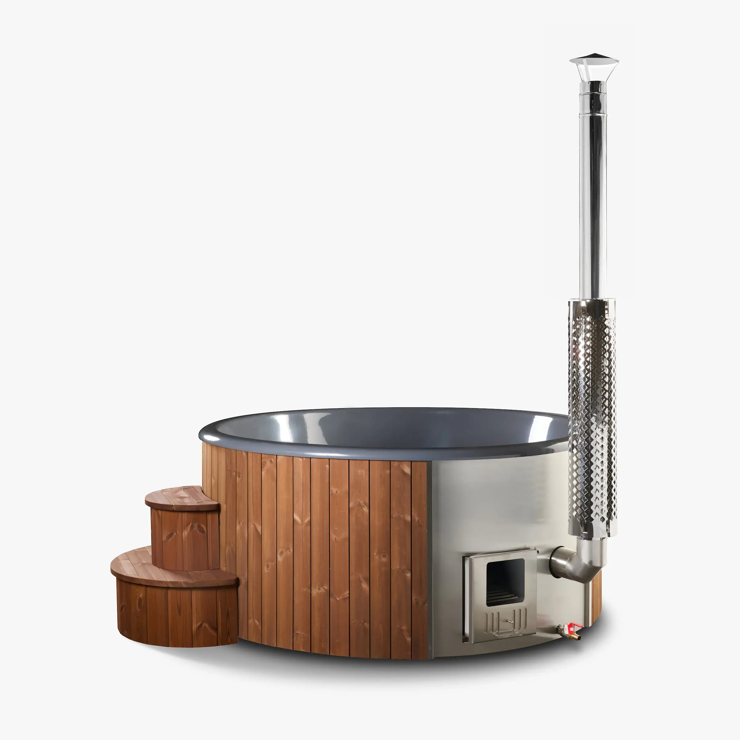 Deluxe Wood Fired Hot Tub With Liner - Image 17