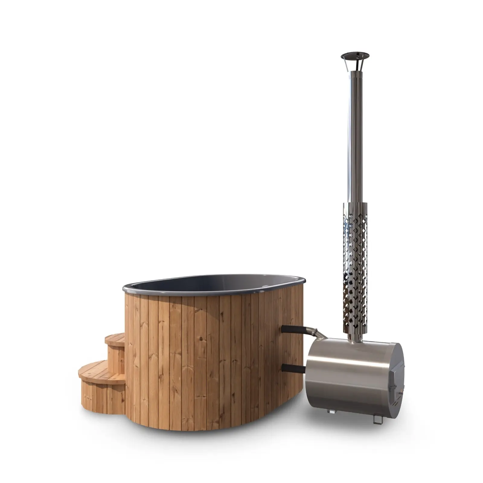 Deluxe Wood Fired Hot Tub With Liner - 2 Person - Image 7