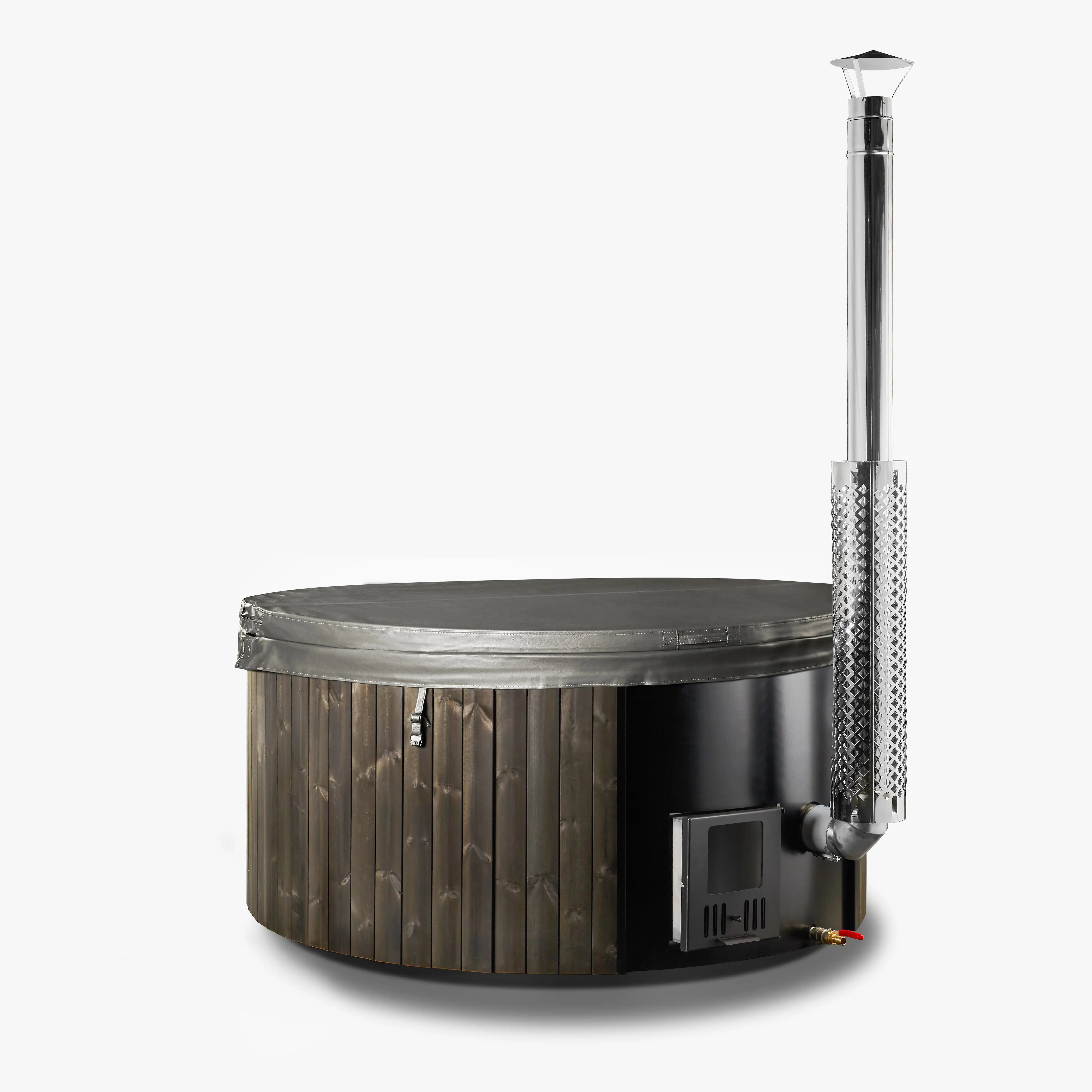 Deluxe Wood Fired Hot Tub With Liner - Limited Black Edition - Image 30