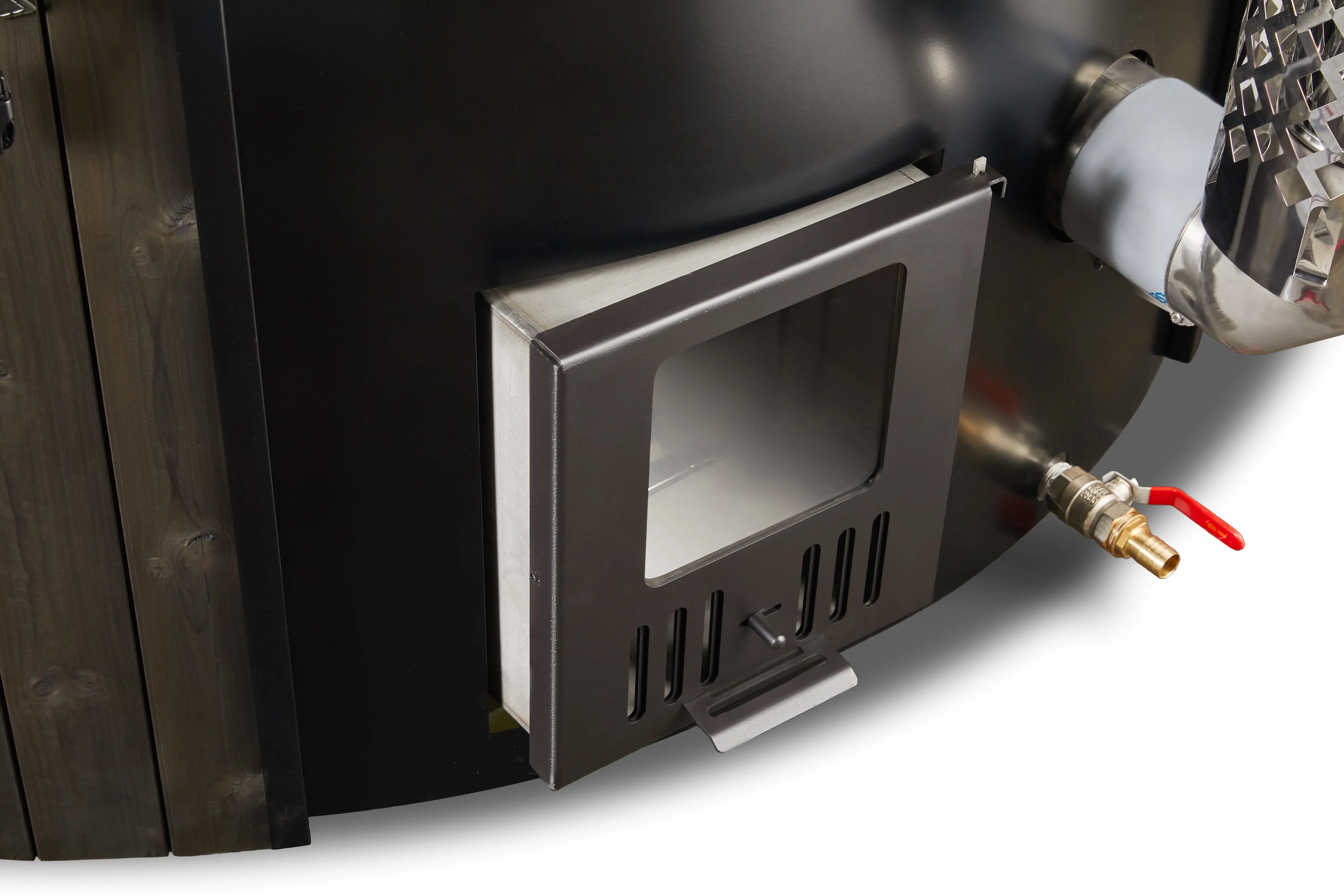 Deluxe Wood Fired Hot Tub With Liner - Limited Black Edition - Image 6