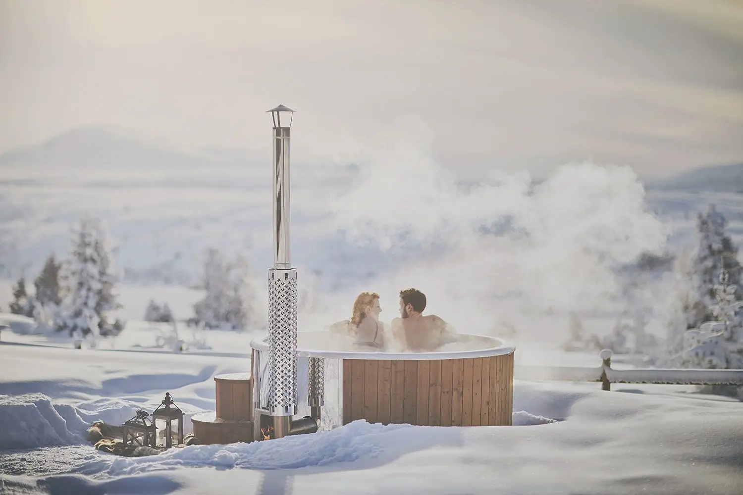 Deluxe Wood Fired Hot Tub With Liner XL - Image 21