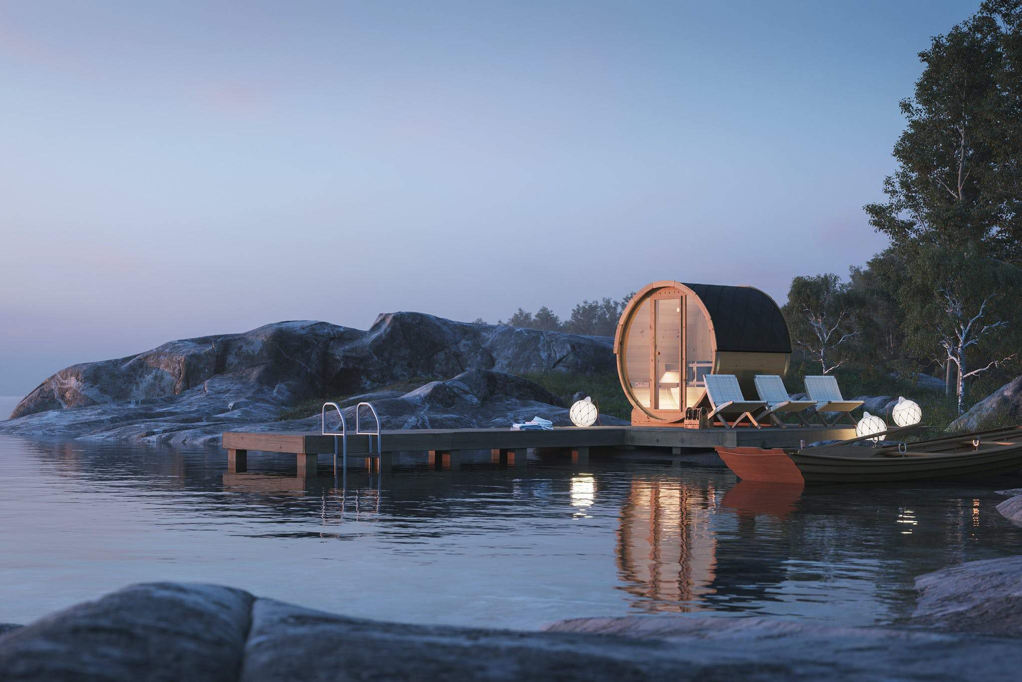 5.5 Ft Scenic View Barrel Sauna - 2- 4 People (Extra Wide) - Image 5