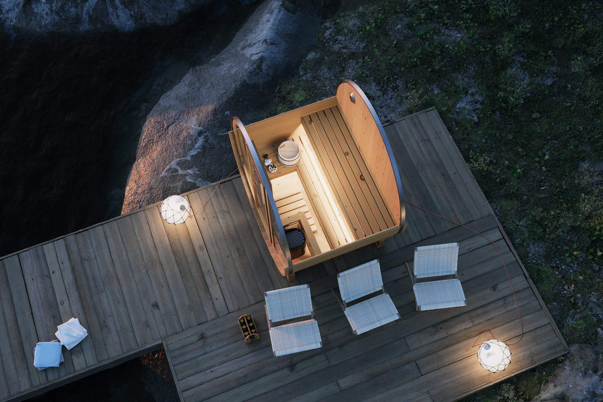 5.5 Ft Scenic View Barrel Sauna - 2- 4 People (Extra Wide) - Image 6