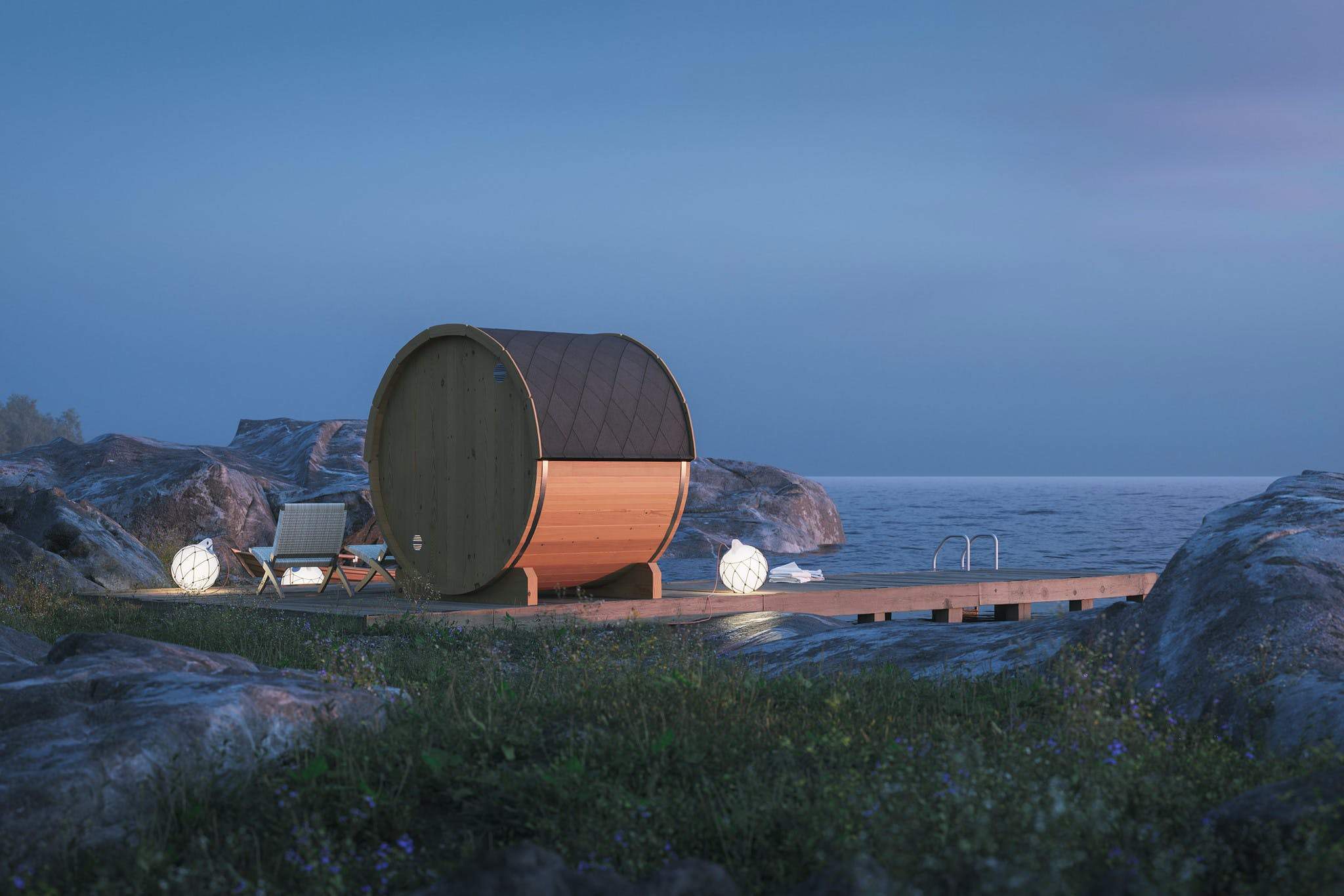 5.5 Ft Scenic View Barrel Sauna - 2- 4 People (Extra Wide) - Image 7