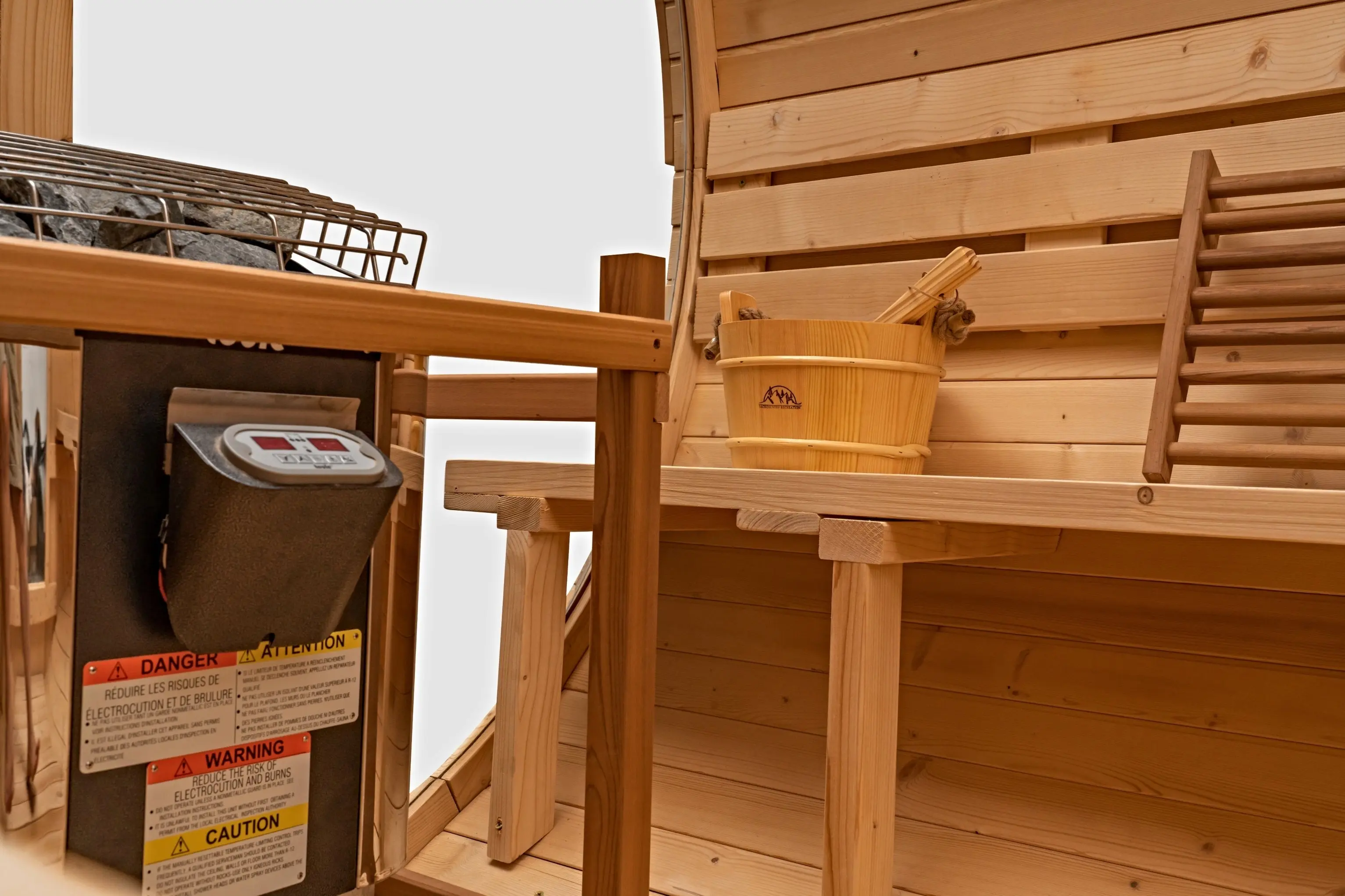 8 Ft Classic Thermowood Scenic View Barrel Sauna - 6-8 Person - Image 3