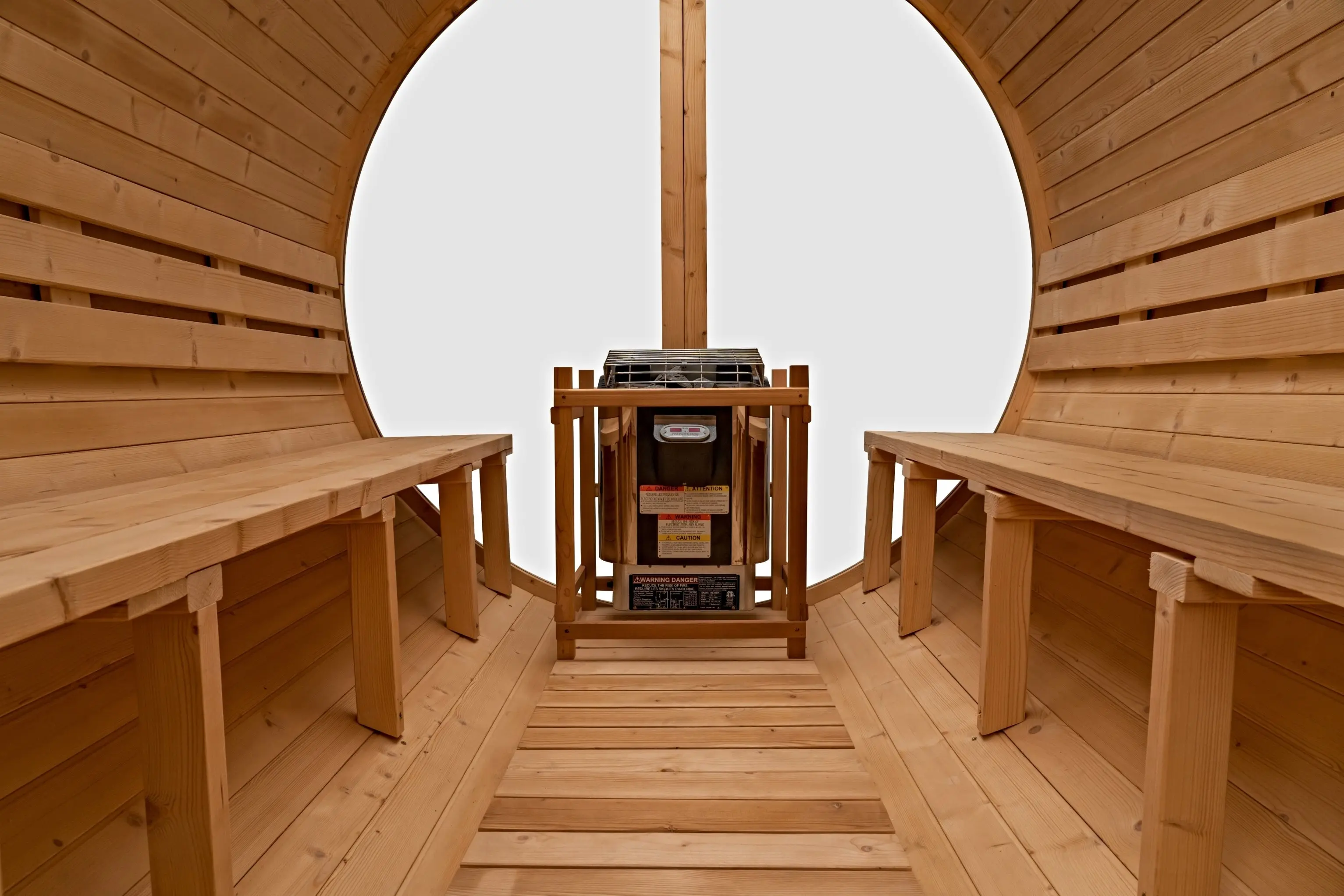 8 Ft Classic Thermowood Scenic View Barrel Sauna - 6-8 Person - Image 9